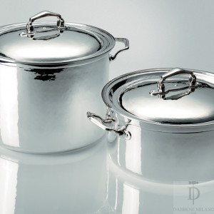 Round sterling silver casserole cm 25
