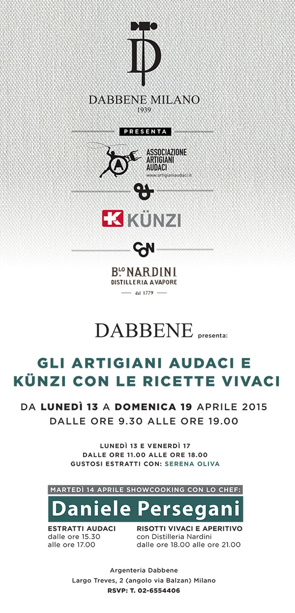 Dabbene presents Artigiani Audaci e Kunzi con le ricette Vivaci